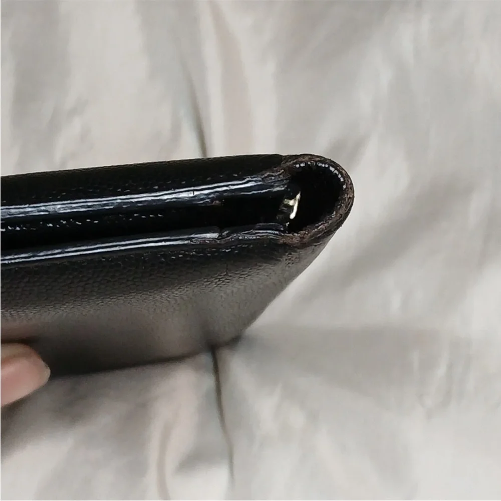 Saint Laurent Black Leather Wallet- Vintage EUC